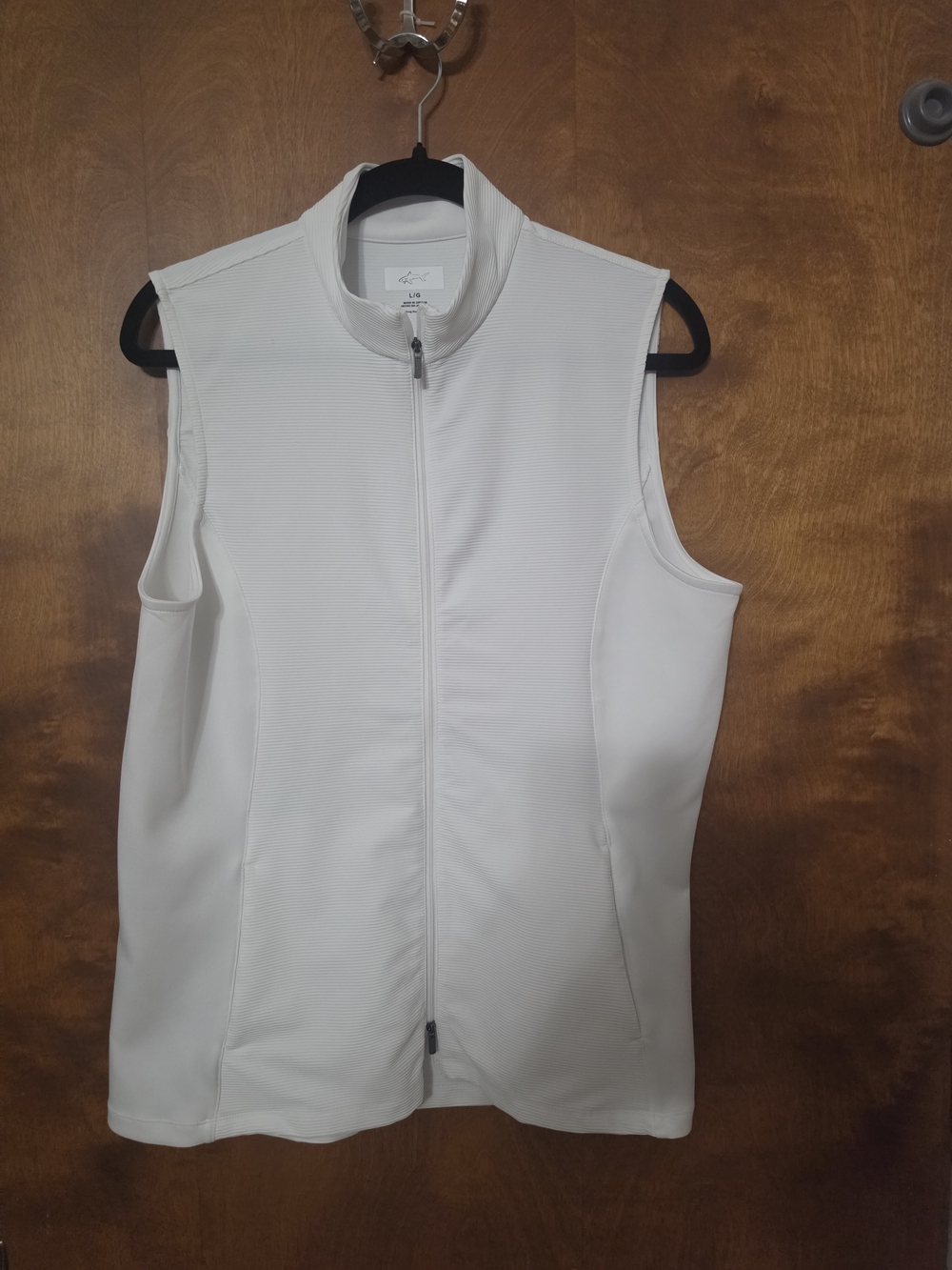 Greg Norman Collection White Sleeveless Zip-Front Vest